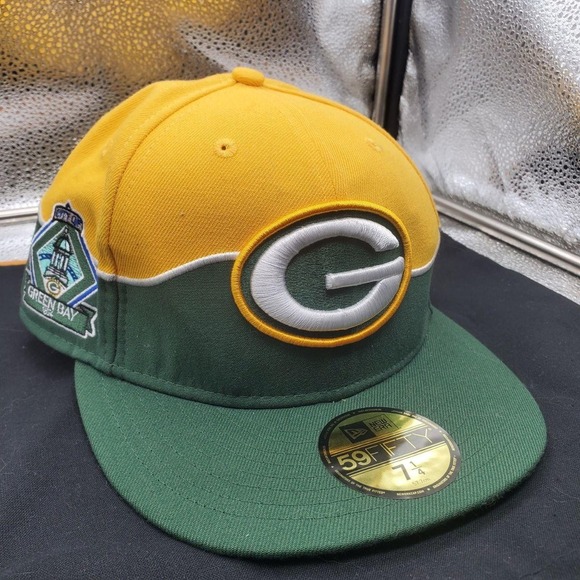 Green Bay Packers Hat Cap 59FIFTY Fitted Mens 7 1/4 Green NFL Football New Era - Picture 2 of 9